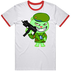 Flippy Happy Tree Friend Cruel Army Green Weapon T Shirt