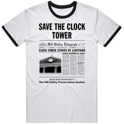 Save The Clock Tower Back To The Future Hill Valley Ringer T Shirt Save The Clock Tower Back To The Future Hill Valley Ringer T Shirt