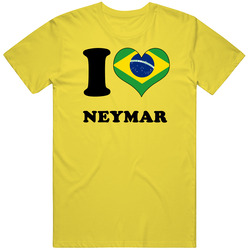 Neymar Brazil Fw I Love Heart Football Soccer World Cup T Shirt