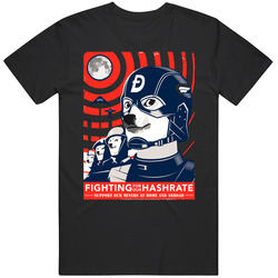 Fitted T-Shirt, Dogecoin's hashrate depends on you, Black T Shirt