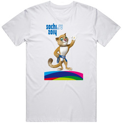 Кот Sochi Russia 2014 Olympics Mascot T Shirt Кот Sochi Russia 2014 Olympics Mascot T Shirt