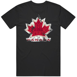 Team Canada Olympic Hockey Logo Black Grunge T Shirt