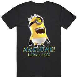 New Despicable Me 2 Awesome Minion Face Funny Standard Black T Shirt