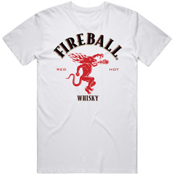 Fireball Cinnamon Whiskey Logo Label Drinking T Shirt