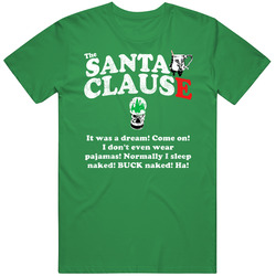 I Sleep Naked The Santa Clause Retro Christmas Movie Quote Icons T Shirt