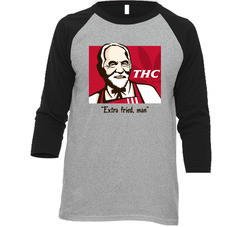Tommy Chong Thc Kfc Chicken Weed Parody Marijuana Lovers Raglan Raglan 3/4 Sleeve Shirt