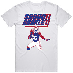 Saquon Barkley Ny New York Football Rookie Player Fan Logo Mashup T Shirt