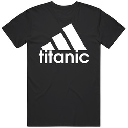 Titanic Adidas Logo Parody Cruise Ship Smoke Stacks T Shirt