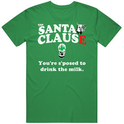 Drink The Milk The Santa Clause Retro Christmas Movie Quote Icons T Shirt