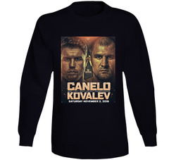 Canelo Vs Kovalev Light Heavyweight Fight Poster Distressed Look Fan Long Sleeve T Shirt