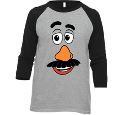 Mr Potato Head Face Couples Halloween Costume Raglan Raglan 3/4 Sleeve Shirt