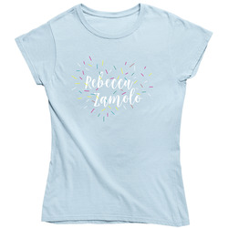 Rebecca Ramolo Blue Confetti Trending Popular Youtube Personality Ladies T Shirt