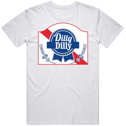 Dilly Dilly Football Pabst Blue Ribbon Logo Label Mashup Parody Beer Fan T Shirt