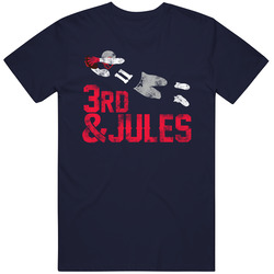 3rd And Jules Julian Edelman New England Football Fan Grunge Look T Shirt