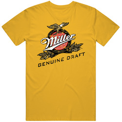 Miller Genuine Draft Mgd American Beer Logo Label Drinking T Shirt