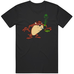 Tasmanian Devil Smoking Weed Cannabis Pot Head T Shirt