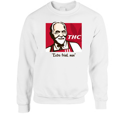 Tommy Chong Thc Kfc Chicken Weed Parody Marijuana Lovers Crewneck Sweatshirt Crewneck Sweatshirt