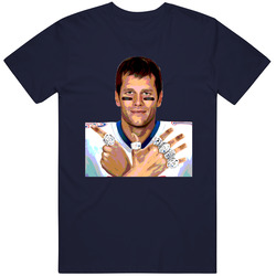 Tom Brady 6 Rings 6 Championships New England Football Fan T Shirt
