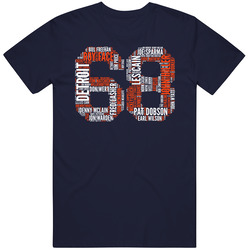 Detroit Baseball 1968 World Series Champions Retro Roster Sports Fan T Shirt
