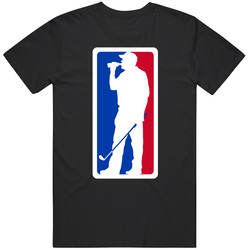 Golfer Drinking Beer Baseball Logo Mashup Parody T Shirt