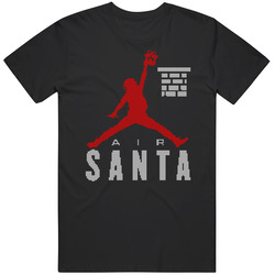 Air Santa Christmas Jordan Jumpman Parody Holiday Ugly Sweater Stitched Look T Shirt
