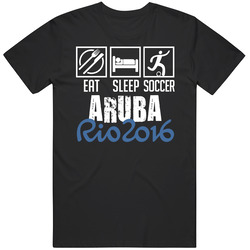 Eat Sleep Soccer Aruba Rio 2016 Summer Olympic Team T Shirt