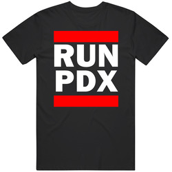 Run Pdx Or Usa Portland International   Funny Graphic Patriotic Parody Black T Shirt