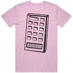 Boobies Funny Calculator Old School Breast Cancer Awareness Distressed T Shirt