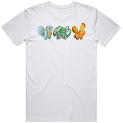 Pokemon - Squirtle Charmander Bulbasaur - Cute  White T Shirt
