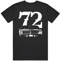1972 Barracuda Grill View Faded Look Black T Shirt