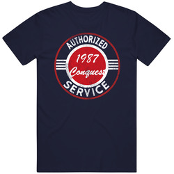 Authorized Service 1987 Conquest Distressed Look Dark Cargeek T Shirt