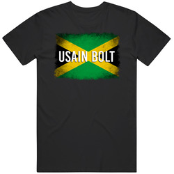 Country Flag Usain Bolt Jamaica Track 100 M Olympics T Shirt