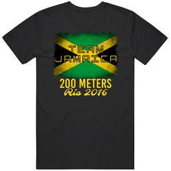 Jamaica 200 Meters Rio 2016 Olympic Team Flag T Shirt