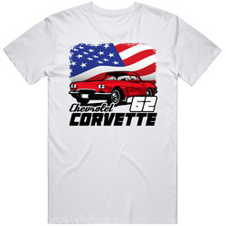 Red 1962 Chevrolet Corvette American Flag Cool Car T Shirt