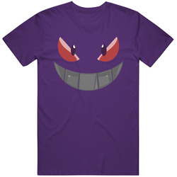 Pokeman Gengar T Shirt Standard Evil Smile Standard Xsm-6xl Face Tee T Shirt