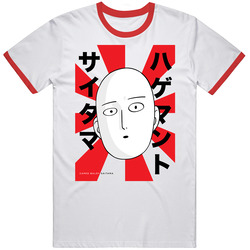 Caped Baldy Saitama One Punch Man Red Ringer T Shirt