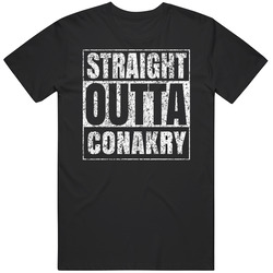 Straight Outta Conakry Guinea Distressed Look City Grunge Cool T Shirt