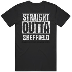 Straight Outta Sheffield United Kingdom Distressed Look City Grunge Cool T Shirt