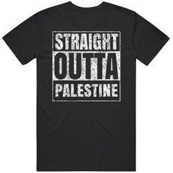Straight Outta Palestine Distressed Look City Grunge Cool T Shirt