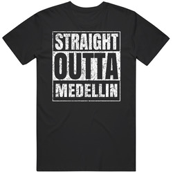 Straight Outta Medellin Colombia Parody City Worn Look T Shirt Straight Outta Medellin Colombia Parody City Worn Look T Shirt