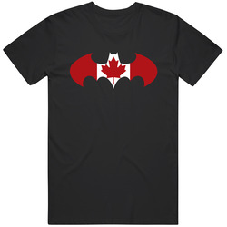 Funny Canada Day T Shirt Canadian Flag Mash Up Batman T Shirt