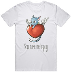 You Make Me Happy Fairy Tail Anime T Shirt Valentines Day Anime Manga T Shirt