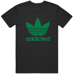 Addicted To Pot Addicted To Marijuana Funny Adidas Parody T Shirt