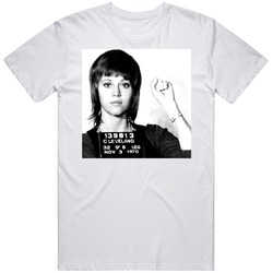 Jane Fonda Celebrity Mugshot Vintage Grunge Look Fan T Shirt Jane Fonda Celebrity Mugshot Vintage Grunge Look Fan T Shirt