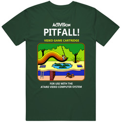 Pitfall Activision Retro Video Arcade Game Classic Cover . T Shirt
