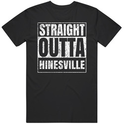 Straight Outta Hinesville City Grunge Worn Look Parody T Shirt