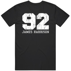 James Harrison No.92 Pittsburgh Football Fan Worn Look Sports T Shirt James Harrison No.92 Pittsburgh Football Fan Worn Look Sports T Shirt