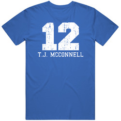 T.j. Mcconnell #12 Philadelphia Basketball Worn Look Sports T Shirt