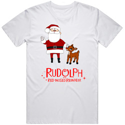Retro Rudolph The Red Nosed Reindeer Tv Cartoon With Santa T Shirt Retro Rudolph The Red Nosed Reindeer Tv Cartoon With Santa T Shirt