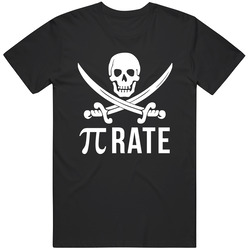 Pi Rate T-shirt Pirate Black Funny Math Tee Shirt Gift For Teacher Geek Jolly Roger Skull T Shirt